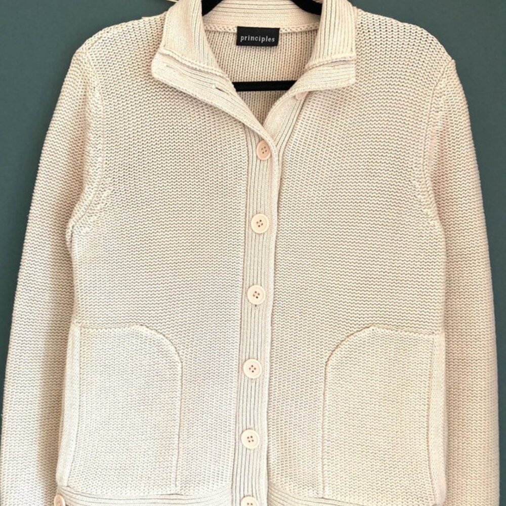 Cream knitted cotton jacket/cardigan